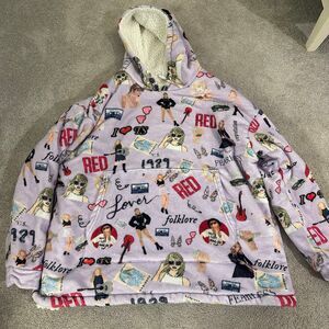 Taylor swift fleece Sherpa eras blanket hoodie women small